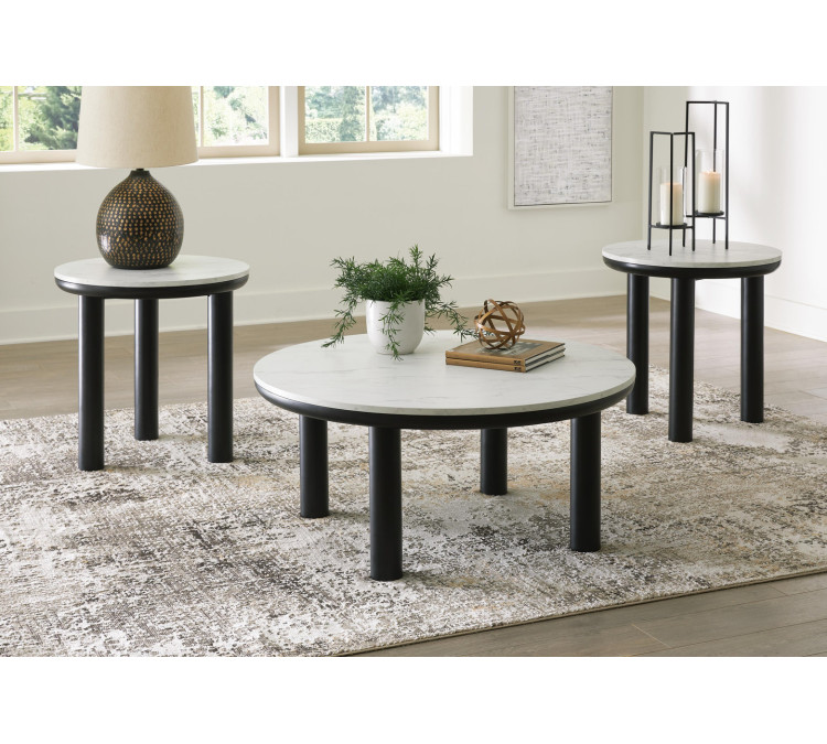 Xandrum Table (Set of 3) - Black/White