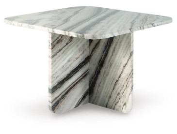 Baretton Accent Coffee Table - Black/White/Taupe