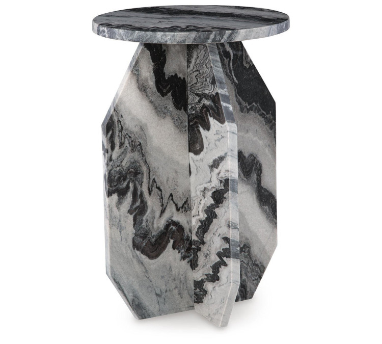 Wrenlane Accent Table - Black/White/Taupe