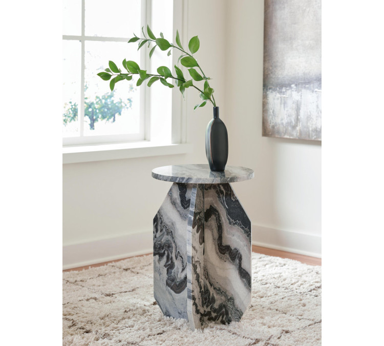 Wrenlane Accent Table - Black/White/Taupe