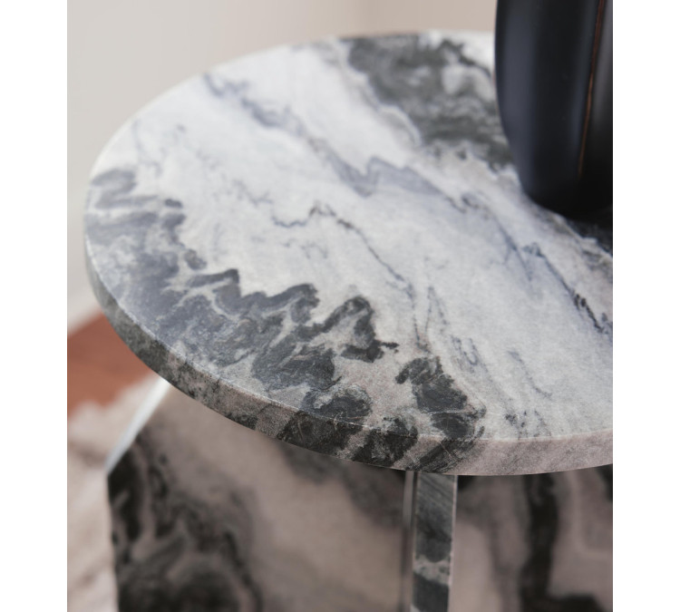 Wrenlane Accent Table - Black/White/Taupe