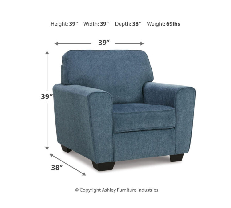 Cashton Chair and Ottoman - Blue