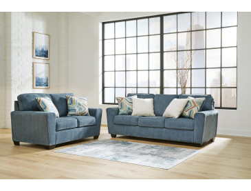 Cashton Sofa and Loveseat - Blue
