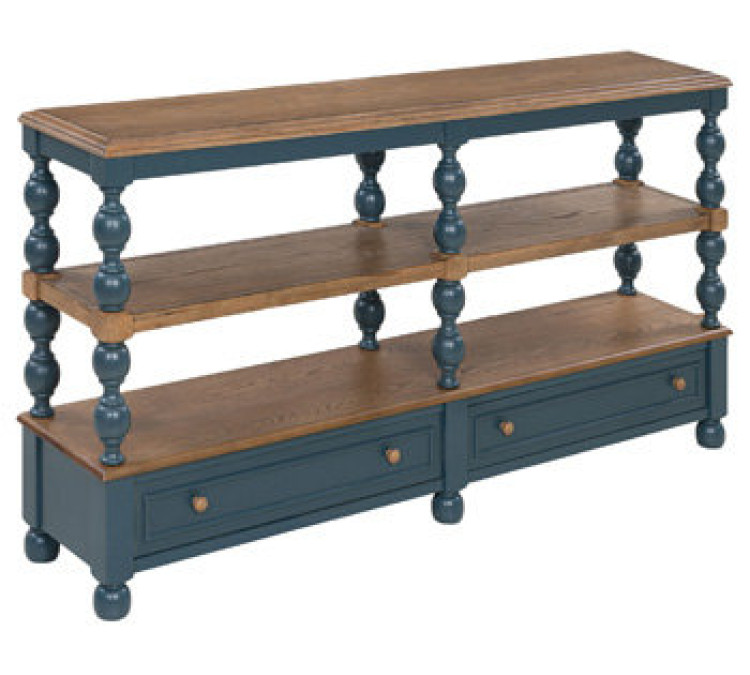 Finnworth Console Sofa Table - Blue/Brown