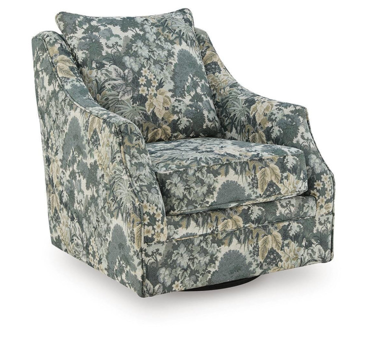 Gubbins Swivel Accent Chair - Blue/Green/Yellow