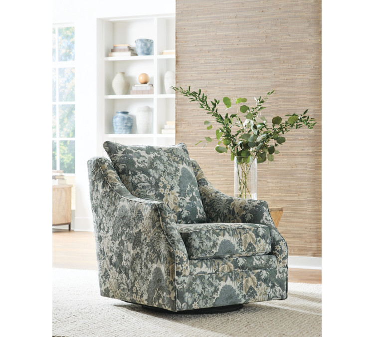 Gubbins Swivel Accent Chair - Blue/Green/Yellow