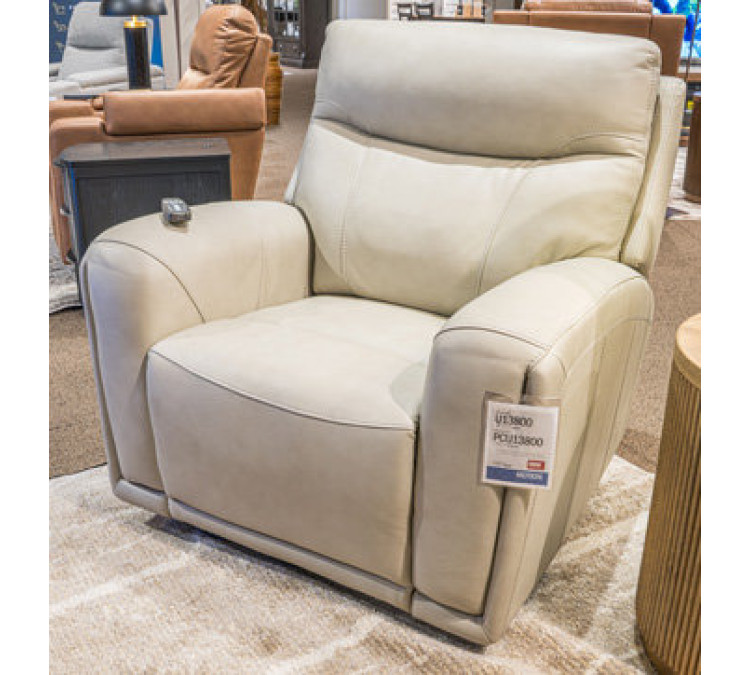 Bosara Power AutoGlide Recliner with Audio System - Bone