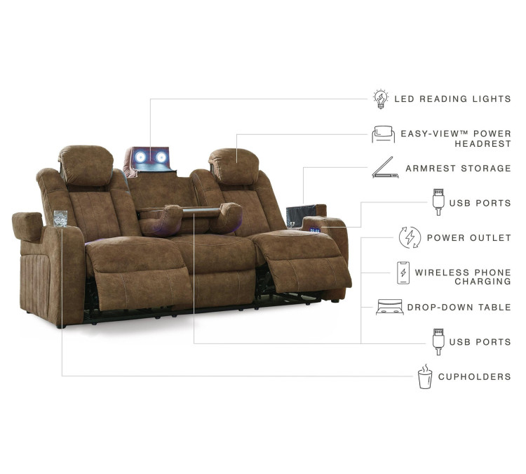 Wolfridge Power Reclining Loveseat - Brindle