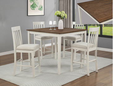BRODY 5-PC CT HT TABLE SET WH - Brown
