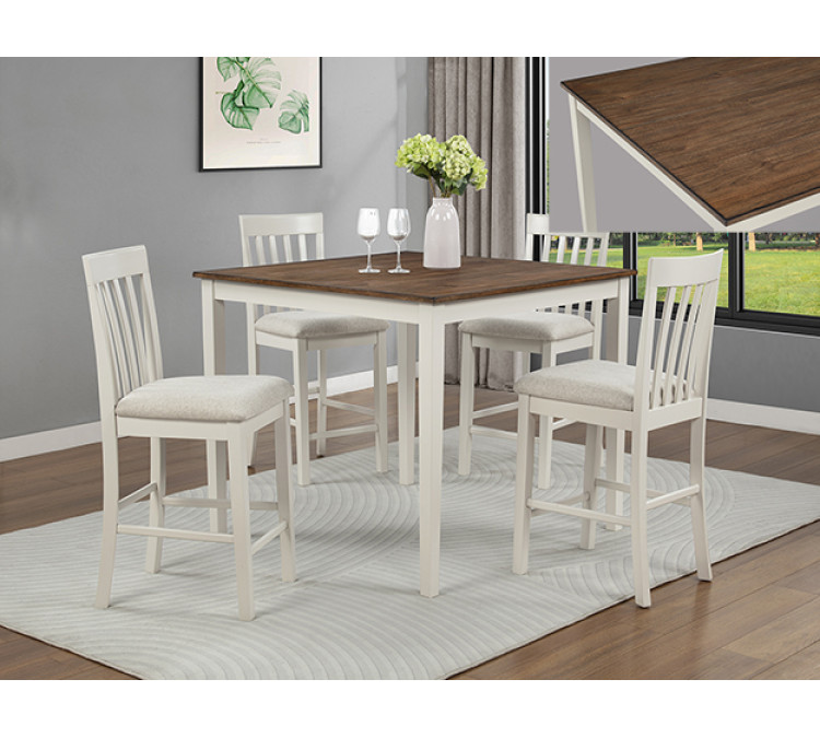 BRODY 5-PC CT HT TABLE SET WH - Brown