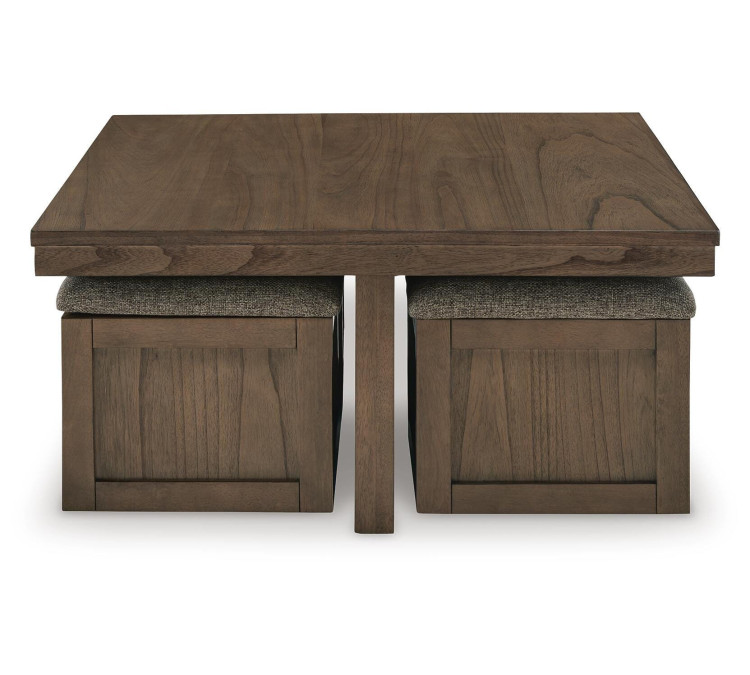 Boardernest Coffee Table with 4 Stools - Brown