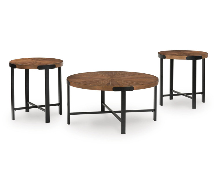 Crosstrail Table (Set of 3) - Brown