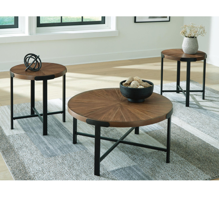 Crosstrail Table (Set of 3) - Brown