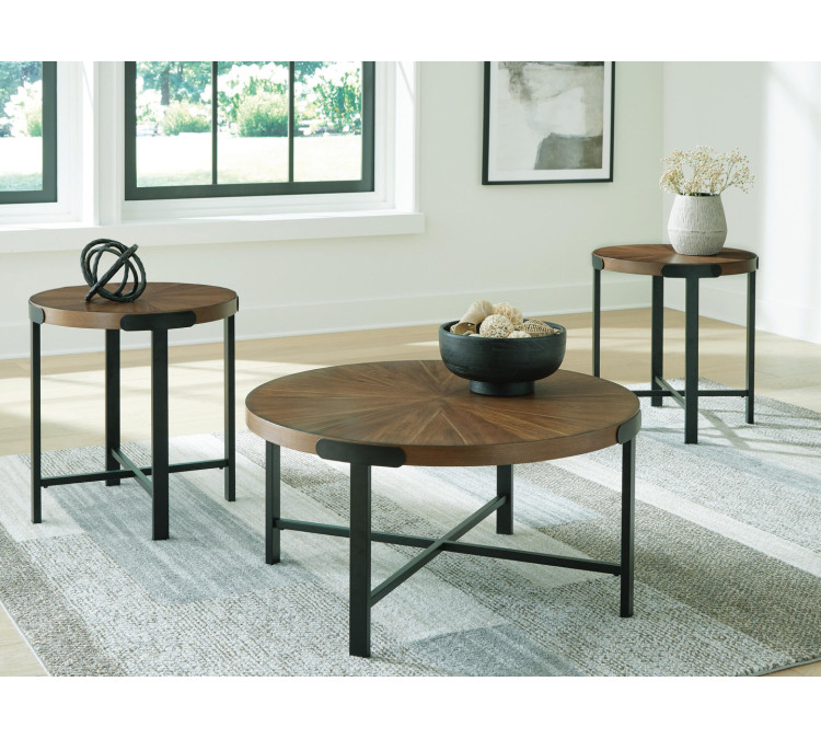 Crosstrail Table (Set of 3) - Brown