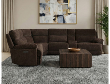 Gatlin Dual/Power Fabric 6/Piece Modular Reclining Sectional - Brown
