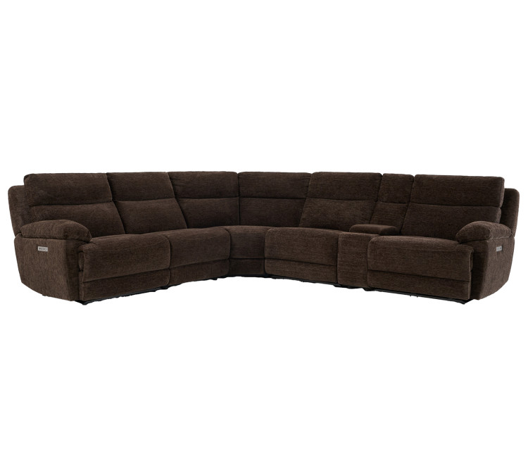 Gatlin Dual/Power Fabric 6/Piece Modular Reclining Sectional - Brown