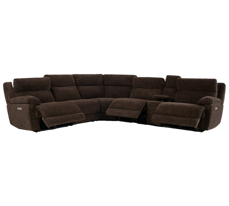 Gatlin Dual/Power Fabric 6/Piece Modular Reclining Sectional - Brown