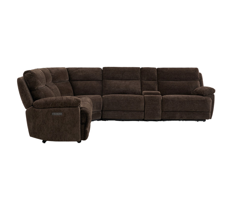 Gatlin Dual/Power Fabric 6/Piece Modular Reclining Sectional - Brown
