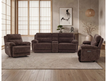 Gatlin Dual/Power Reclining, Fabric - Brown