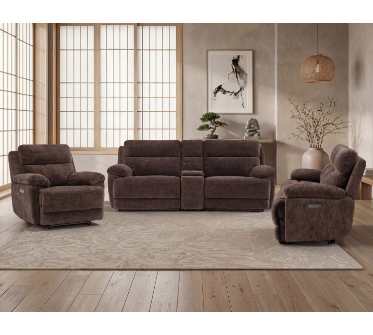Gatlin Dual/Power Reclining, Fabric - Brown