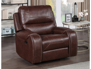 Keily Recliner, Manual Swivel, Glider - Brown