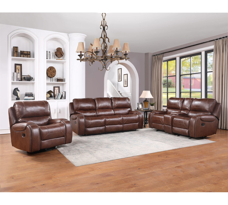 Keily Recliner, Manual Swivel, Glider - Brown