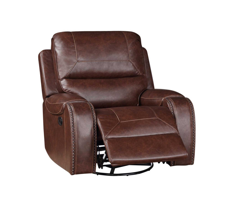 Keily Recliner, Manual Swivel, Glider - Brown