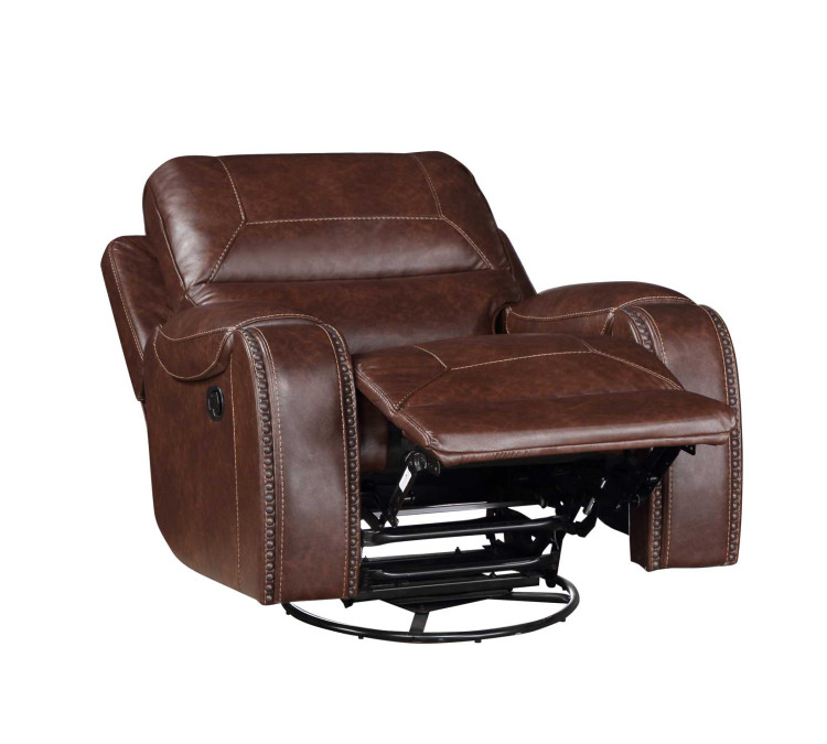 Keily Recliner, Manual Swivel, Glider - Brown
