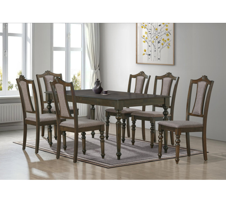 Salvatore – 7 Pcs Dining Set – Rustic