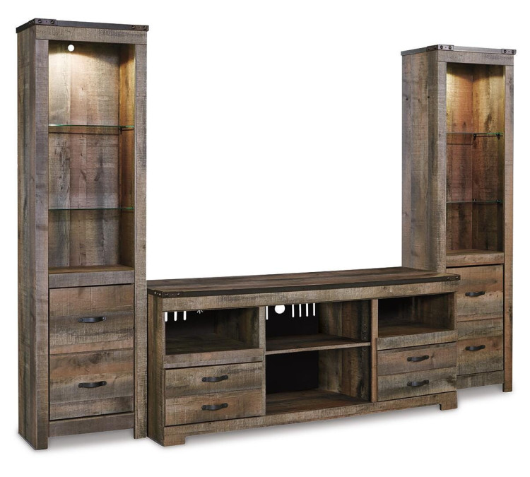 Trinell 3-Piece Entertainment Center - Brown