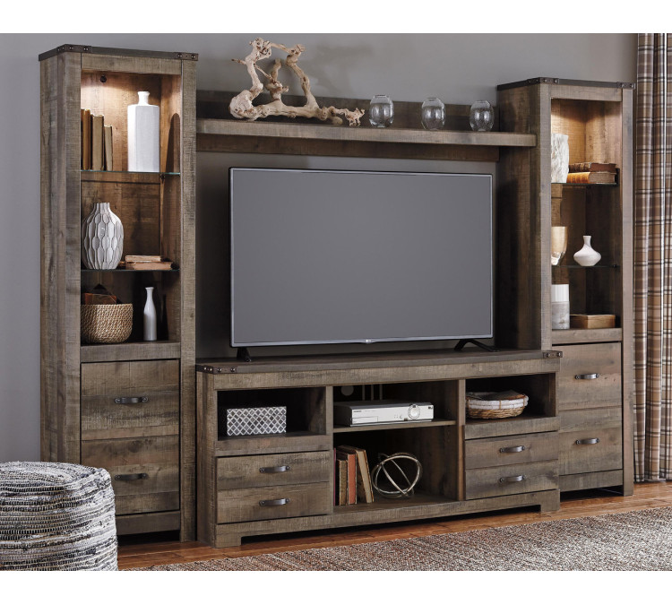 Trinell 4-Piece Entertainment Center - Brown