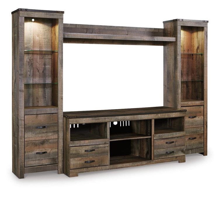 Trinell 4-Piece Entertainment Center - Brown