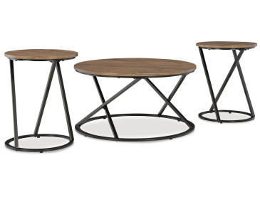 Cassbryn Table (Set of 3) - Brown/Black