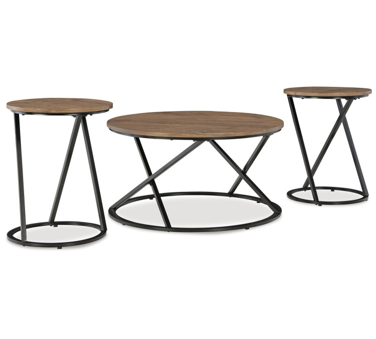 Cassbryn Table (Set of 3) - Brown/Black