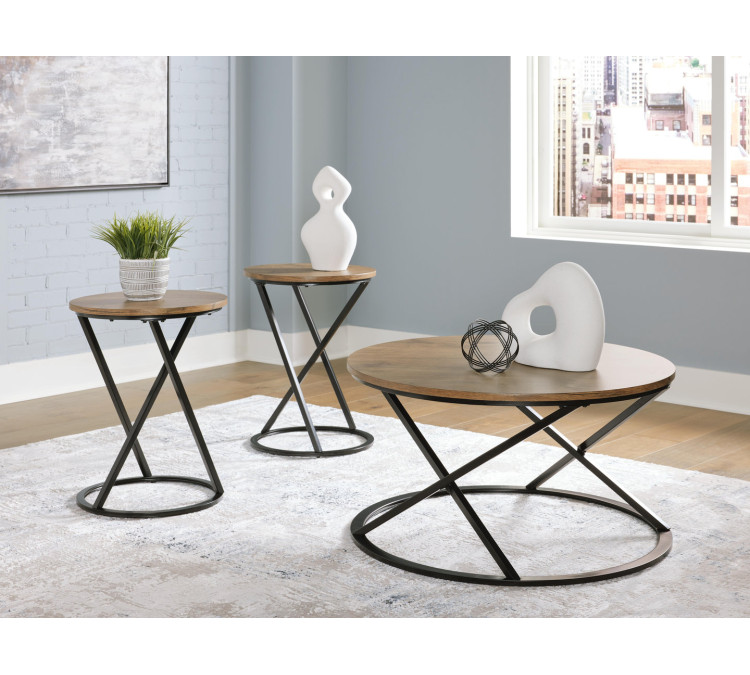Cassbryn Table (Set of 3) - Brown/Black