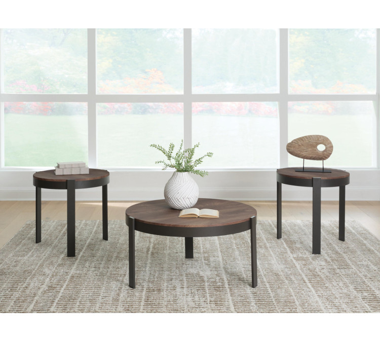 Horizon Hills Table (Set of 3) - Brown/Black