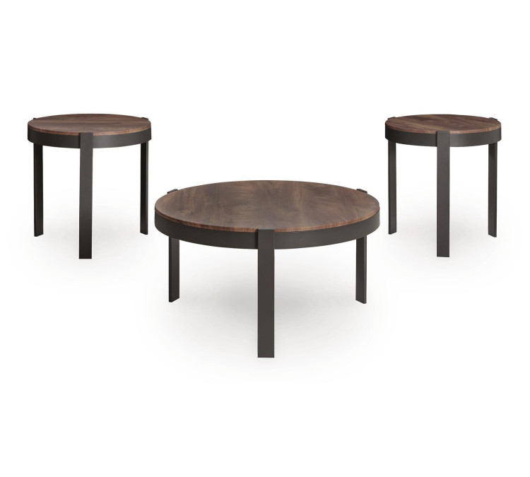 Horizon Hills Table (Set of 3) - Brown/Black
