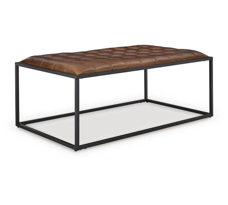 Junsor Coffee Table Ottoman - Brown/Black