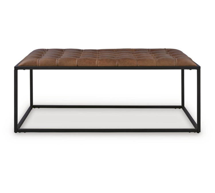Junsor Coffee Table Ottoman - Brown/Black