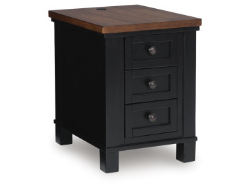 Wildenauer Chairside End Table - Brown/Black
