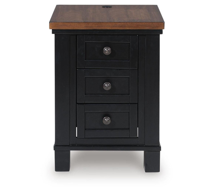 Wildenauer Chairside End Table - Brown/Black