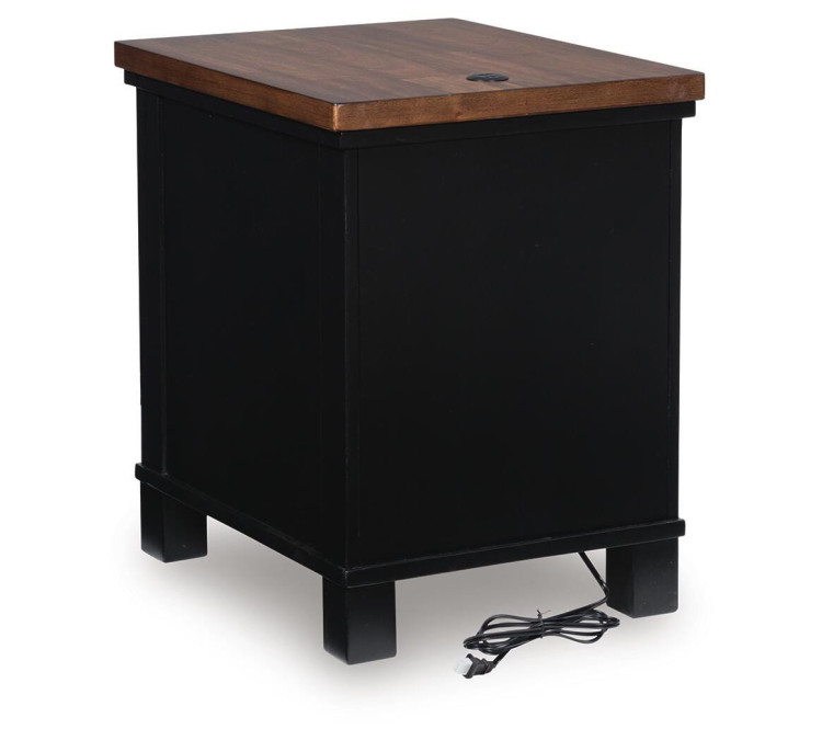 Wildenauer Chairside End Table - Brown/Black