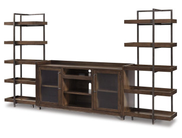 Starmore 3-Piece Entertainment Center - Brown/Gunmetal