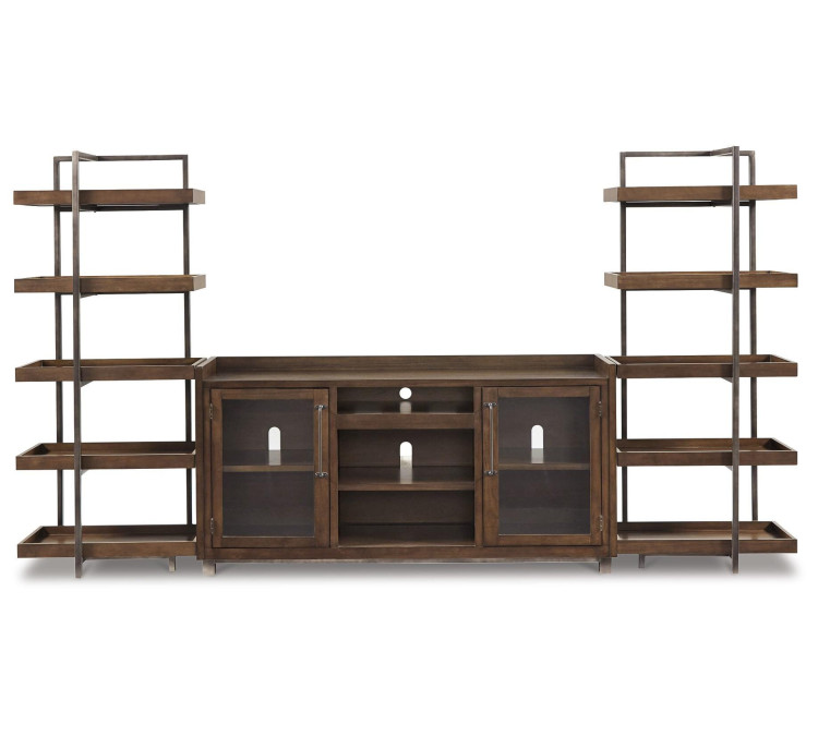 Starmore 3-Piece Entertainment Center - Brown/Gunmetal