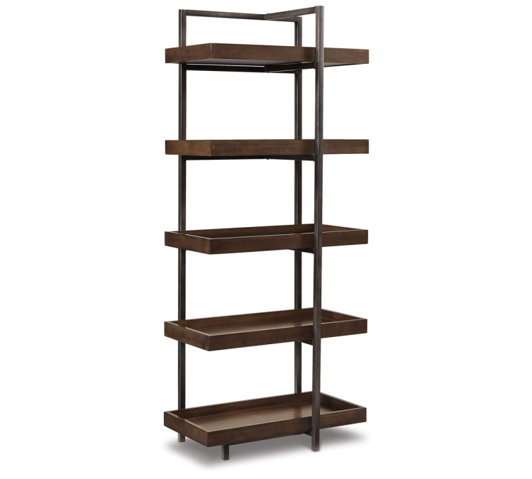 Starmore 3-Piece Wall Unit with Electric Fireplace - Brown/Gunmetal