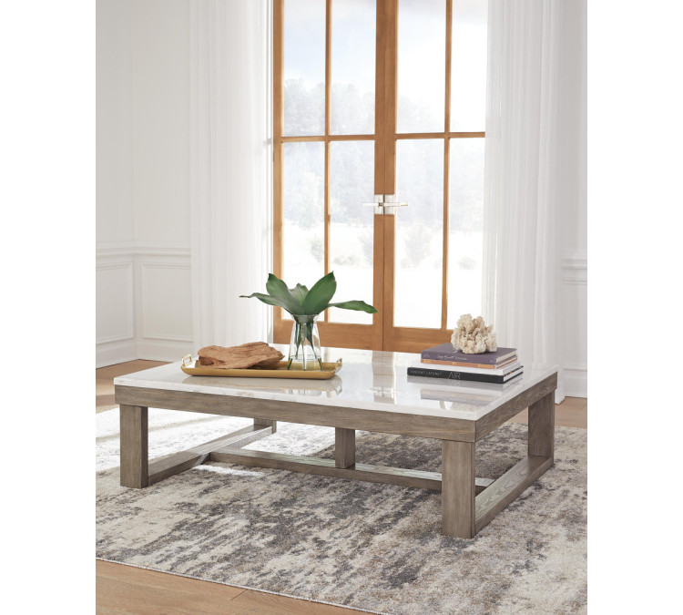 Loyaska Coffee Table - Brown/Ivory