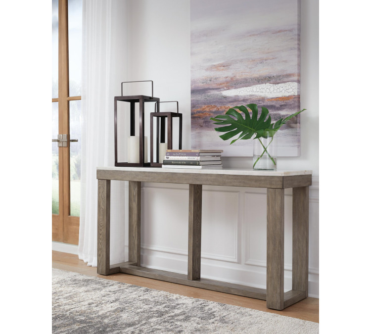 Loyaska Sofa Table - Brown/Ivory