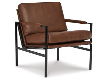 Puckman Accent Chair - Brown/Silver Finish