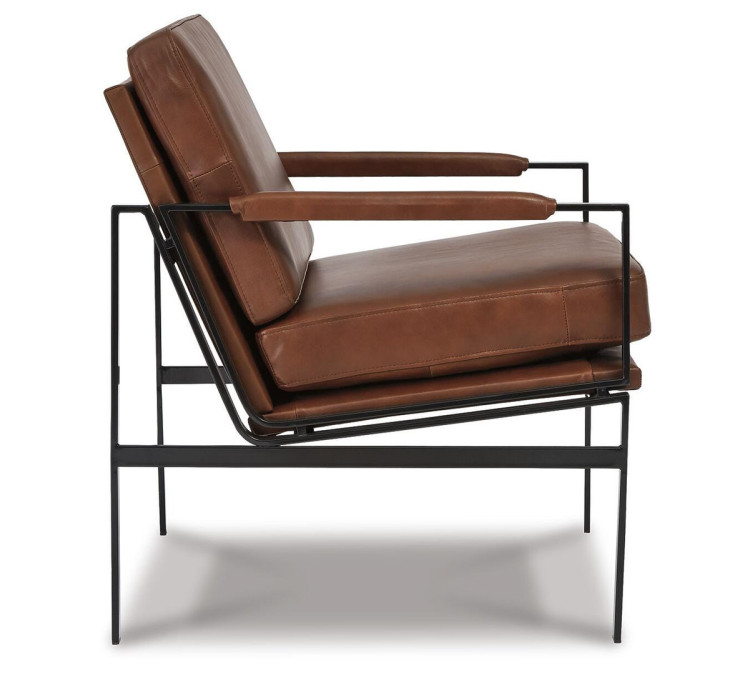 Puckman Accent Chair - Brown/Silver Finish