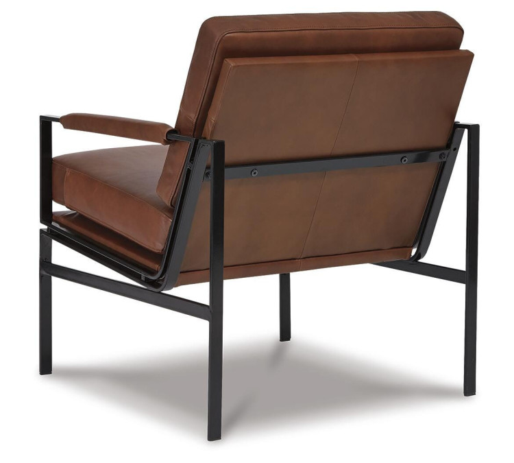 Puckman Accent Chair - Brown/Silver Finish